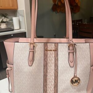 Blush & Cream Michael Kors Logo Tote